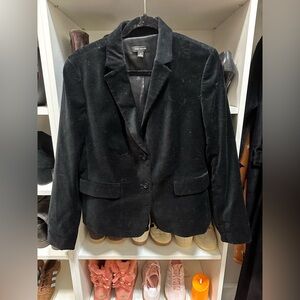 NWOT Ann Taylor black velvet 2-button blazer size 12